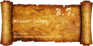 Wieser Telma névjegykártya